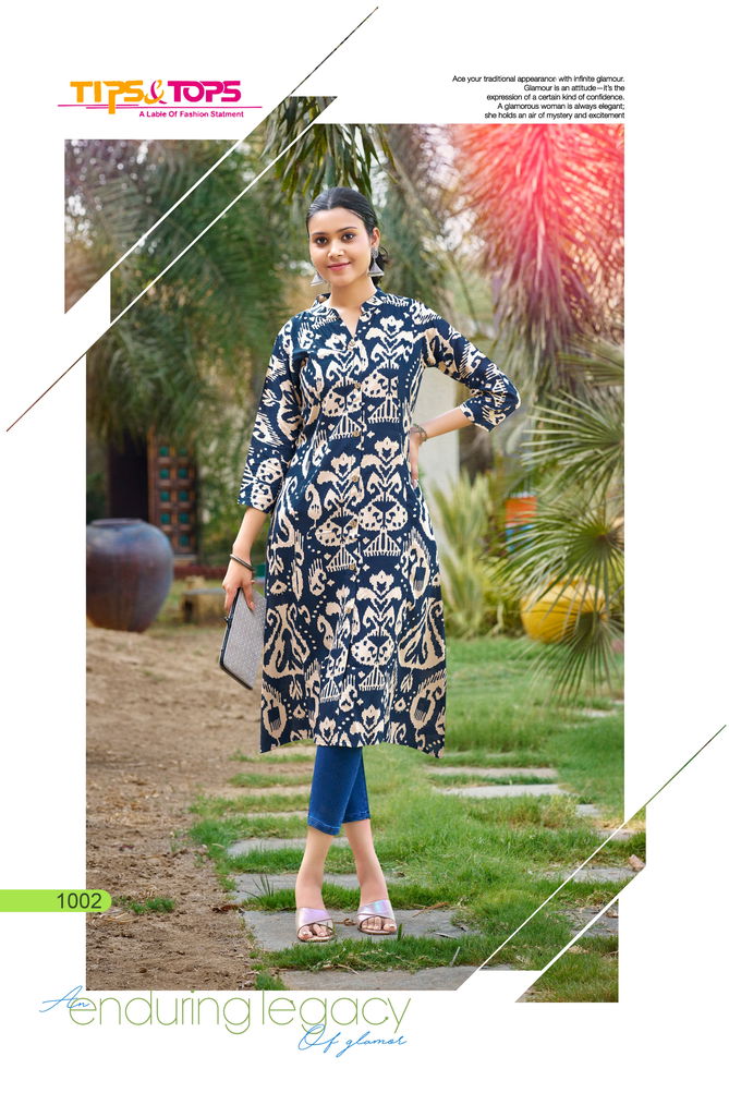 Mimi Vol 02 By Tips Tops Printed Rayon Designer Kurtis Wholesale Price In Surat